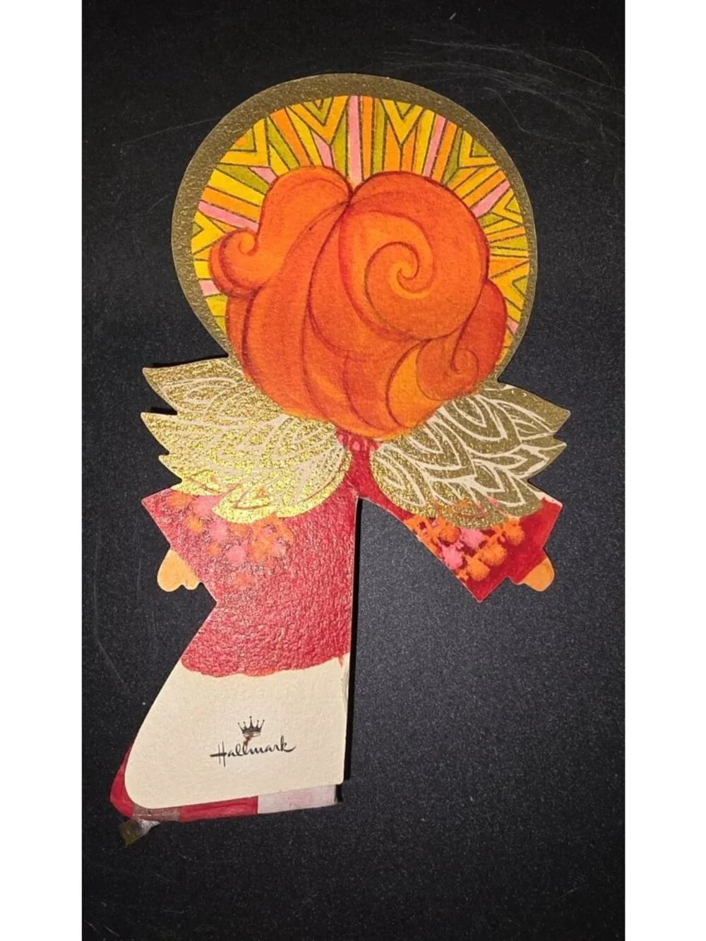 Vintage Retro Hallmark Christmas Angel Die Cut Honeycomb Holiday Decor